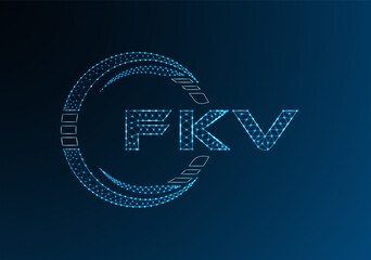 FKV low poly letter logo vector design. FKV lower poly logo design.