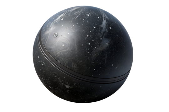 A round, isolated black currant sphere, a healthy and natural fruit, rests on a white background like a miniature moon