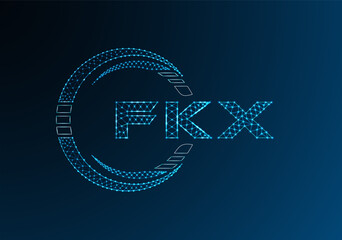 FKX low poly letter logo vector design. FKX lower poly logo design.