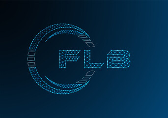 FLB low poly letter logo vector design. FLB lower poly logo design.