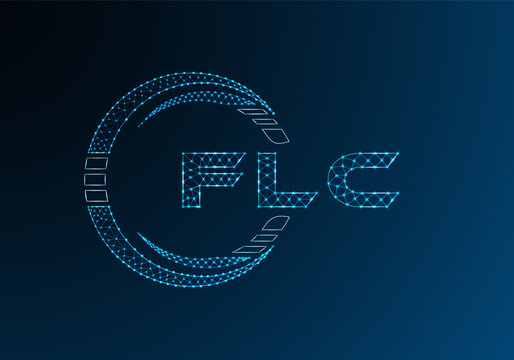 FLC low poly letter logo vector design. FLC lower poly logo design.