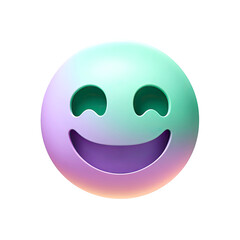 Fototapeta premium Happy Pastel Emoticon 3D Render on Transparent Background