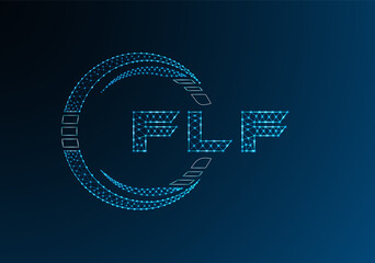 FLF low poly letter logo vector design. FLF lower poly logo design.