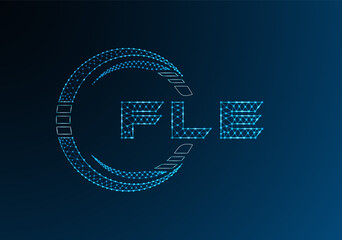 FLE low poly letter logo vector design. FLE lower poly logo design.