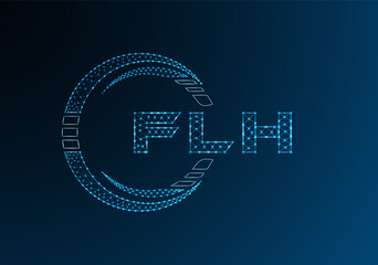 FLH low poly letter logo vector design. FLH lower poly logo design.