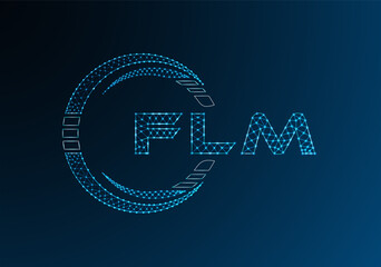 FLM low poly letter logo vector design. FLM lower poly logo design.