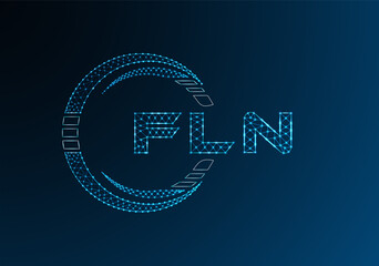 FLN low poly letter logo vector design. FLN lower poly logo design.