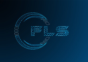 FLS low poly letter logo vector design. FLS lower poly logo design.