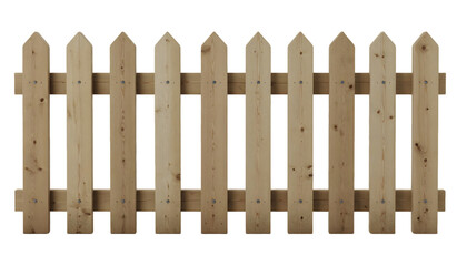 Fototapeta premium Wooden Fence Design: Picket Fence Construction Guide with Transparent Background