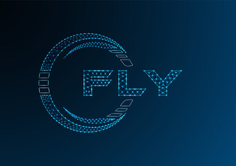 FLY low poly letter logo vector design. FLY lower poly logo design.