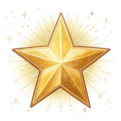 golden star on white background