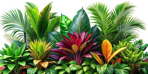 Obraz premium Tropical Foliage Abstract Nature Background AI Photo