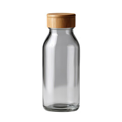 Clear Glass Bottle with Light Brown Wooden Cap