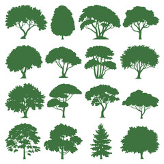 Fototapeta premium Tree and forest silhouettes - Vector illustration collection of trees