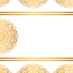 Gold Vintage Title Frame With Mandala Islamic Invitation Wedding Card Or Ramadan Kareem Festival Png Transparent Background