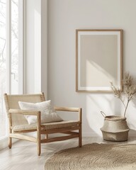 Cozy Minimalist Interior with Natural Elements and Neutral Tones