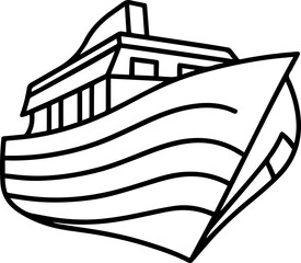 boat outline vector illustraion