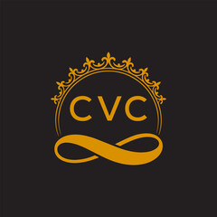 Initial CVC Letter Linked Logo for business and company identity. Modern CVC Letter Logo Vector Template with modern trendy golden logo.
