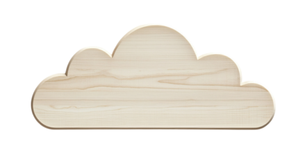 Png of A minimalist wooden cloud shape, perfect for nursery decor, showcasing natural wood grain and soft curves.