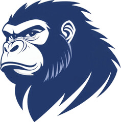 Aggressive Gorilla Head Mascot Logo in Monochrome Vector Style