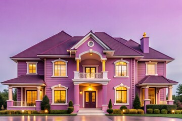Luxury Purple Mansion Elegant Architecture and High-End Real Estate