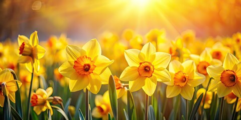 Fototapeta premium Vibrant Spring Narcissa Field - AI Photorealistic Food Photography