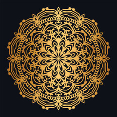 Luxury mandala golden transparent background in islamic pattern arabesque style for invitation card