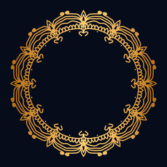 Golden circle frame border clipart	
