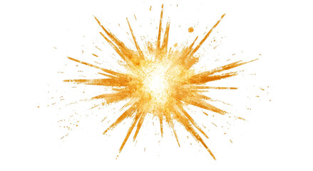 Png of A vibrant explosion of golden hues radiating outward, creating a dynamic burst effect.