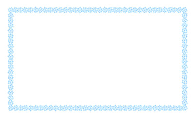 可愛い水色の花柄透過フレーム★カードなどに♫