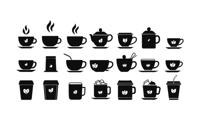 Modern vector illustration set of editable line icons of tea and coffee,, easily scalable and editable.