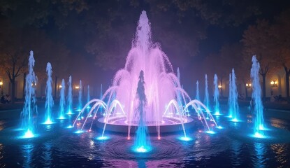 fountain in the night