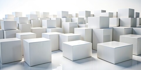White Cube Boxes Display - 3D Rendering, Documentary Photography