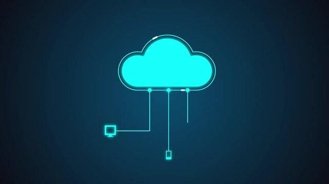 Cloud computing ecosystem interconnected with smart devices.