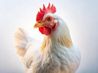 Drone Photography White Chicken Portrait - High Resolution AI Art