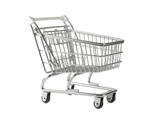 Mini Shopping Cart:  Wheels Roll Smoothly,  Basket Holds Items Securely,  Transparent Background
