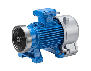 Explore Blue Electric Motor: Parts, Function, Transparent Background