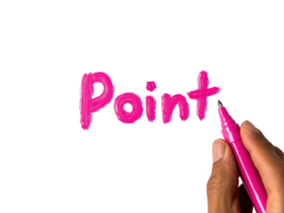 Drawing point illustration with pink marker on black surface art on transparent background