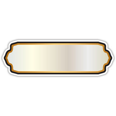 Luxury white golden set arabic islamic banner title frame text box in transparent background