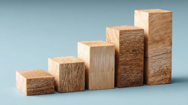 Single wooden block captivating attention as a symbol of financial maturity and growth in a conceptual framework