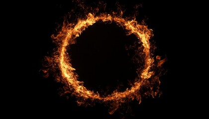Fototapeta premium Fiery circular frame (1)