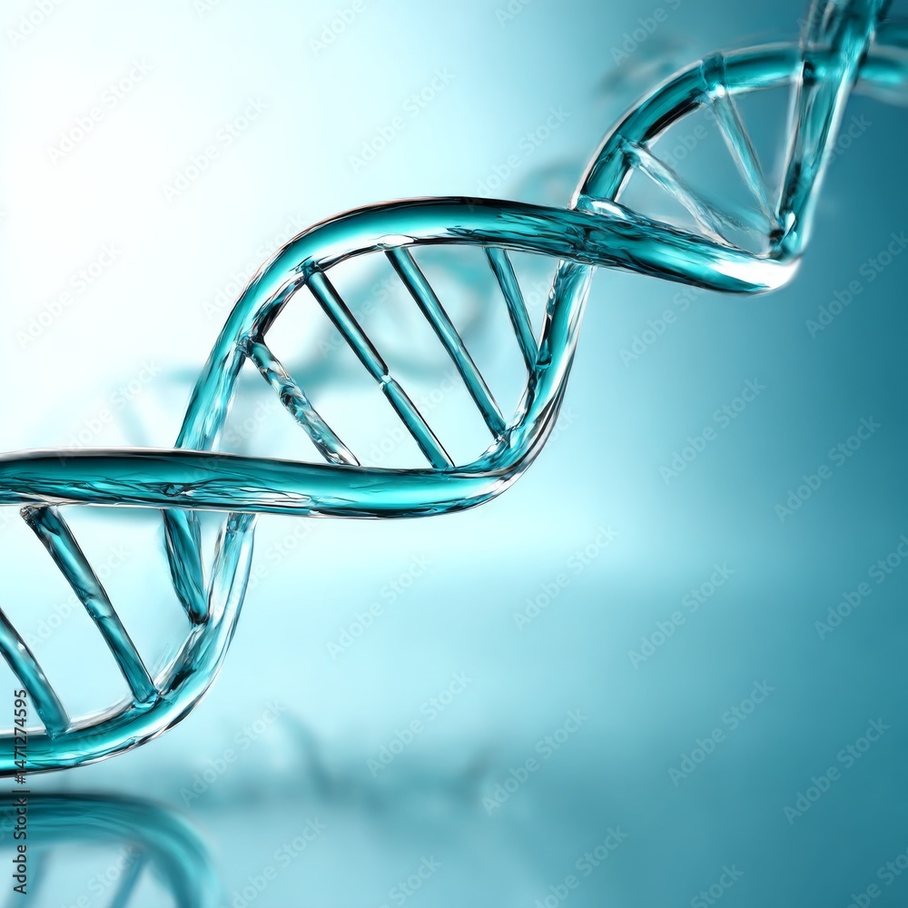 Aufkleber Crystal Clear DNA Helix: A Mesmerizing View of Genetic Code with Sharp Focus on the Intricate Structure