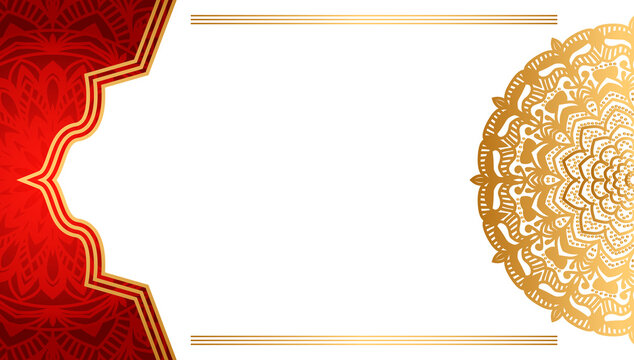 Golden Islamic Geometric Pattern Mandala Background Arabic Banner