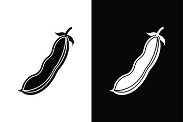 Minimal Green Bean Icon. Flat Vector Doodle for Healthy Food Designs