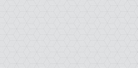 Abstract white and gray pattern minimal grid square line hexagons seamless hexagon polygonal pattern background vector. seamless bright white abstract honeycomb background.	

