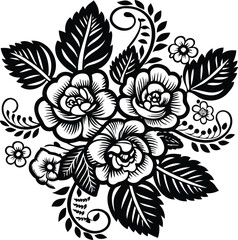 Vintage Rose Bouquet Illustration