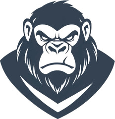 Fearless gorilla face design in detailed vector illustration format