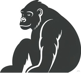 Powerful Gorilla Silhouette Design