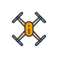 Modern drone icon illustration with simple design and White Background