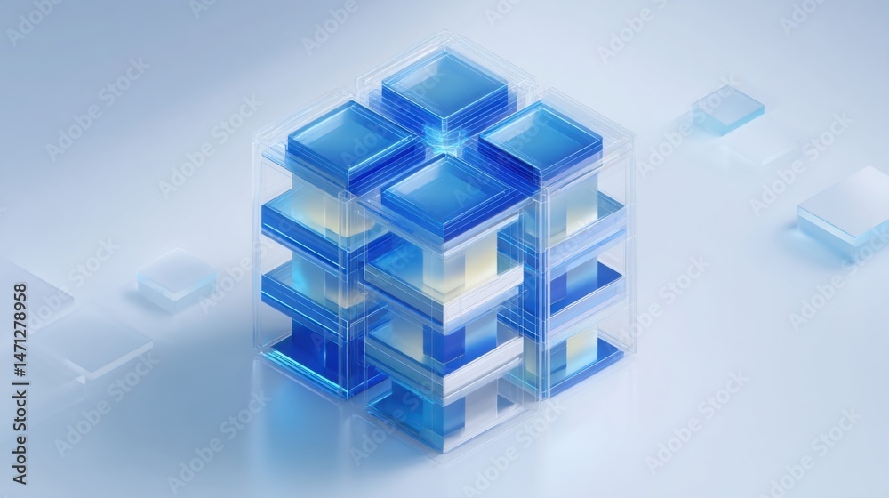 Poster intricate machine analysis cell icon concept with data patterns representing advanced technology and